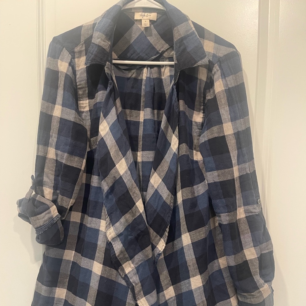 Style & co Blue Plaid Women's Jacket